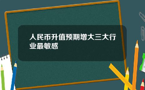 人民币升值预期增大三大行业最敏感