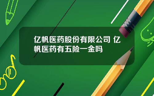 亿帆医药股份有限公司 亿帆医药有五险一金吗