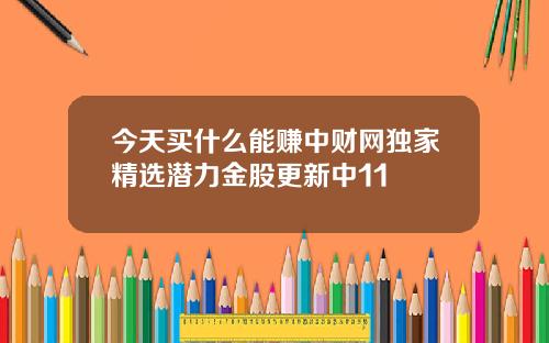 今天买什么能赚中财网独家精选潜力金股更新中11