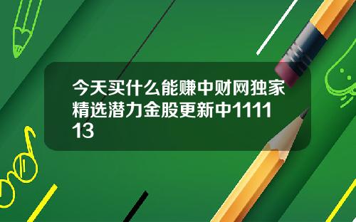 今天买什么能赚中财网独家精选潜力金股更新中111113
