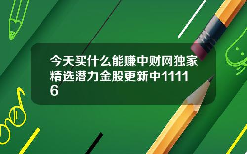 今天买什么能赚中财网独家精选潜力金股更新中11116