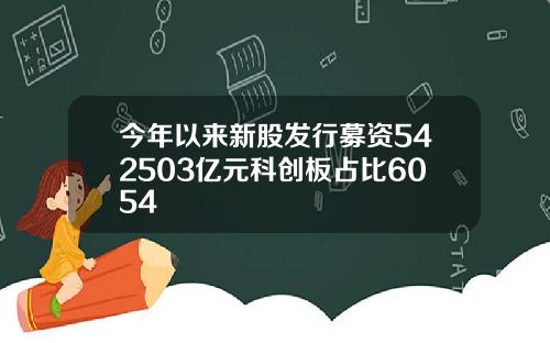 今年以来新股发行募资542503亿元科创板占比6054