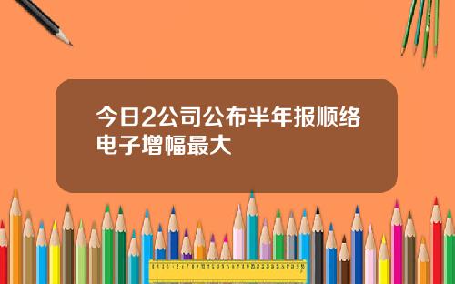 今日2公司公布半年报顺络电子增幅最大