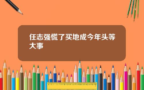 任志强慌了买地成今年头等大事