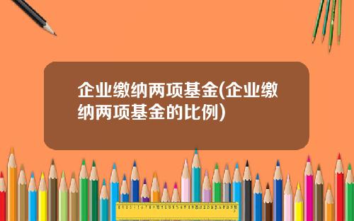 企业缴纳两项基金(企业缴纳两项基金的比例)