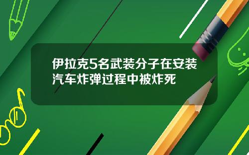 伊拉克5名武装分子在安装汽车炸弹过程中被炸死