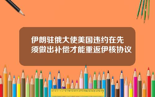 伊朗驻俄大使美国违约在先须做出补偿才能重返伊核协议