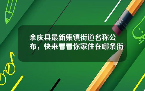 余庆县最新集镇街道名称公布，快来看看你家住在哪条街