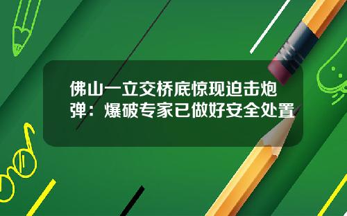 佛山一立交桥底惊现迫击炮弹：爆破专家已做好安全处置