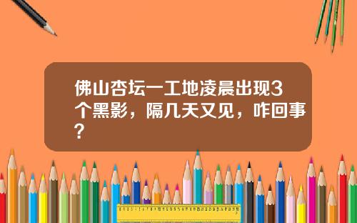 佛山杏坛一工地凌晨出现3个黑影，隔几天又见，咋回事？
