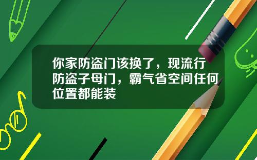 你家防盗门该换了，现流行防盗子母门，霸气省空间任何位置都能装