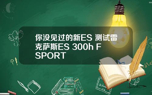 你没见过的新ES 测试雷克萨斯ES 300h F SPORT