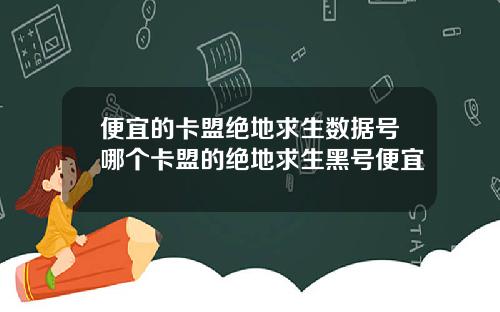 便宜的卡盟绝地求生数据号哪个卡盟的绝地求生黑号便宜