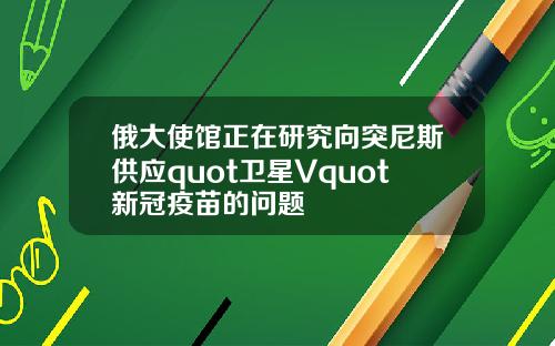 俄大使馆正在研究向突尼斯供应quot卫星Vquot新冠疫苗的问题