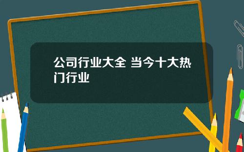 公司行业大全 当今十大热门行业