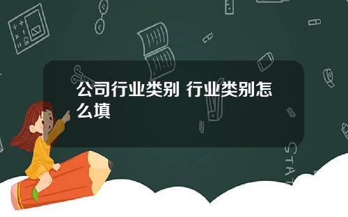 公司行业类别 行业类别怎么填