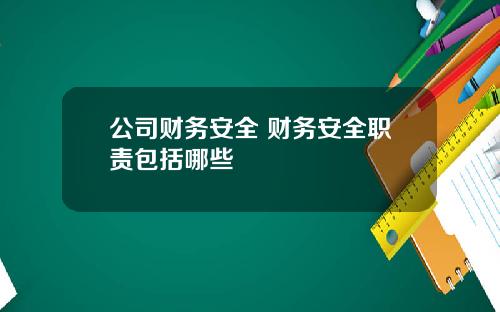 公司财务安全 财务安全职责包括哪些