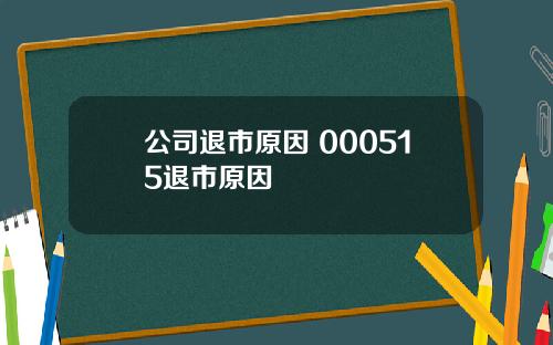公司退市原因 000515退市原因