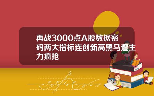 再战3000点A股数据密码两大指标连创新高黑马遭主力疯抢