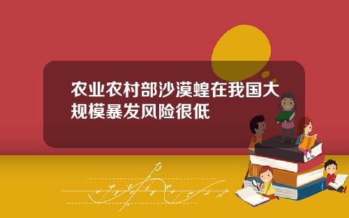 农业农村部沙漠蝗在我国大规模暴发风险很低
