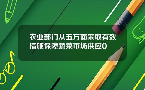农业部门从五方面采取有效措施保障蔬菜市场供应0