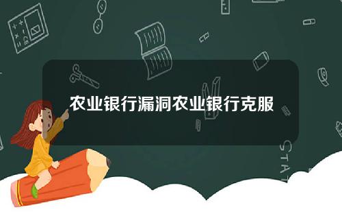 农业银行漏洞农业银行克服