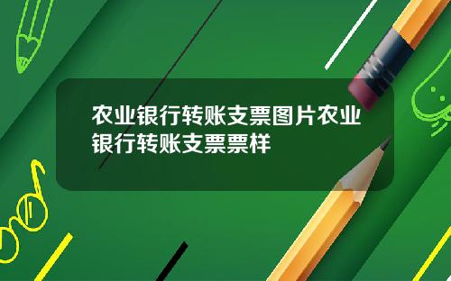农业银行转账支票图片农业银行转账支票票样