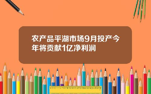 农产品平湖市场9月投产今年将贡献1亿净利润
