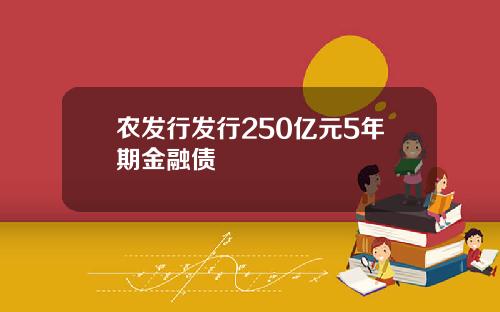 农发行发行250亿元5年期金融债