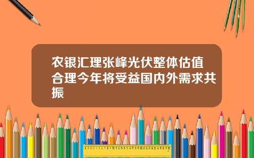 农银汇理张峰光伏整体估值合理今年将受益国内外需求共振