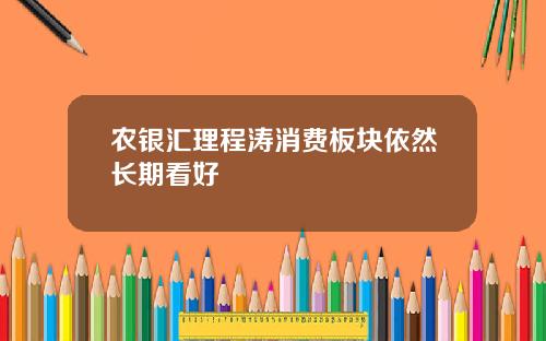 农银汇理程涛消费板块依然长期看好