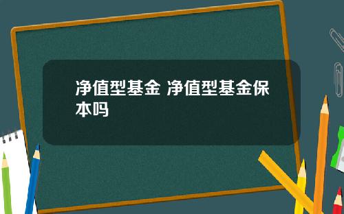 净值型基金 净值型基金保本吗