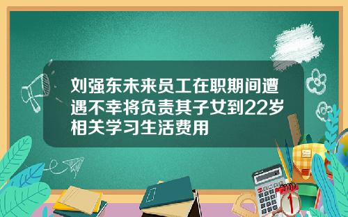 刘强东未来员工在职期间遭遇不幸将负责其子女到22岁相关学习生活费用