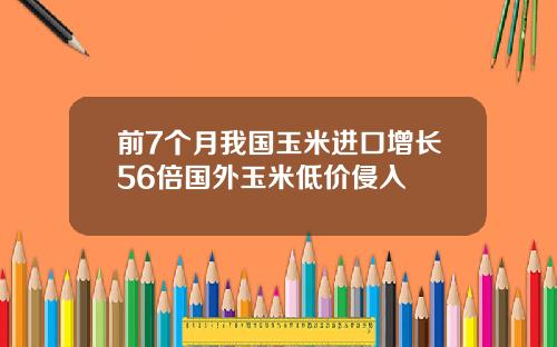 前7个月我国玉米进口增长56倍国外玉米低价侵入