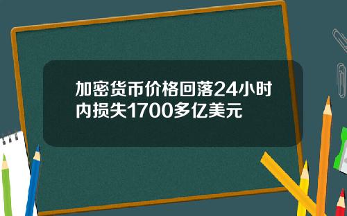 加密货币价格回落24小时内损失1700多亿美元