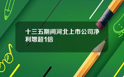 十三五期间河北上市公司净利增超1倍