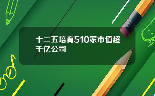 十二五培育510家市值超千亿公司