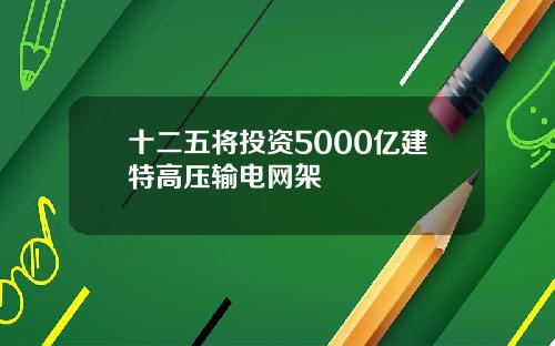 十二五将投资5000亿建特高压输电网架