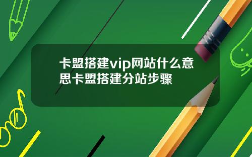 卡盟搭建vip网站什么意思卡盟搭建分站步骤