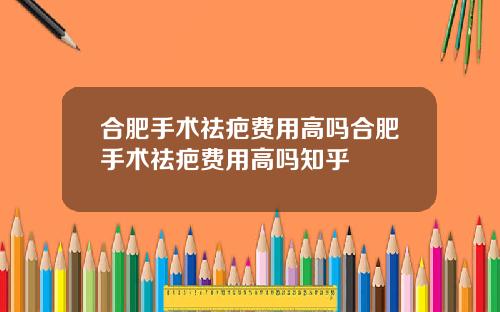 合肥手术祛疤费用高吗合肥手术祛疤费用高吗知乎