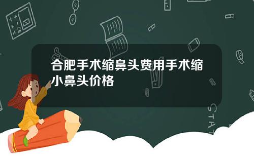 合肥手术缩鼻头费用手术缩小鼻头价格