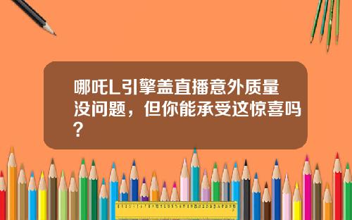 哪吒L引擎盖直播意外质量没问题，但你能承受这惊喜吗？