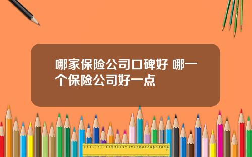 哪家保险公司口碑好 哪一个保险公司好一点