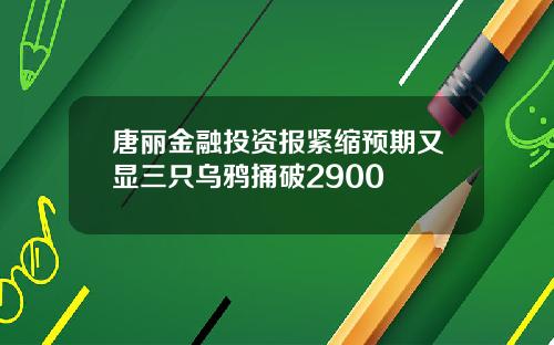 唐丽金融投资报紧缩预期又显三只乌鸦捅破2900