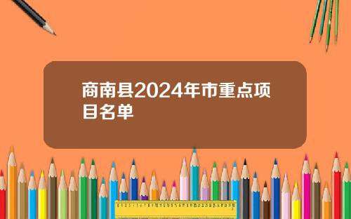 商南县2024年市重点项目名单