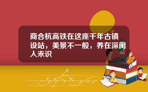 商合杭高铁在这座千年古镇设站，美景不一般，养在深闺人未识