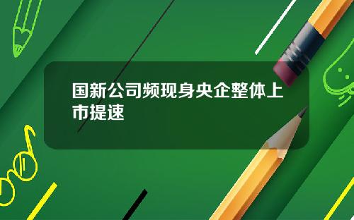国新公司频现身央企整体上市提速