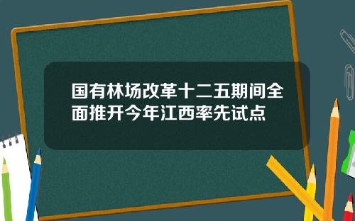 国有林场改革十二五期间全面推开今年江西率先试点
