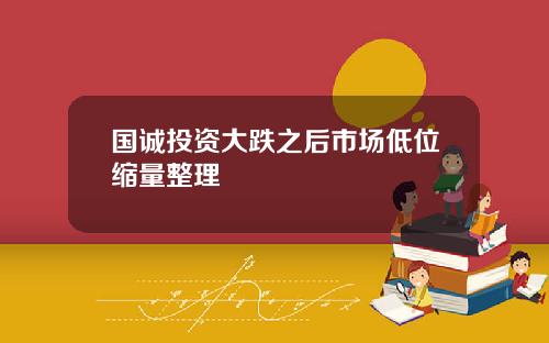 国诚投资大跌之后市场低位缩量整理