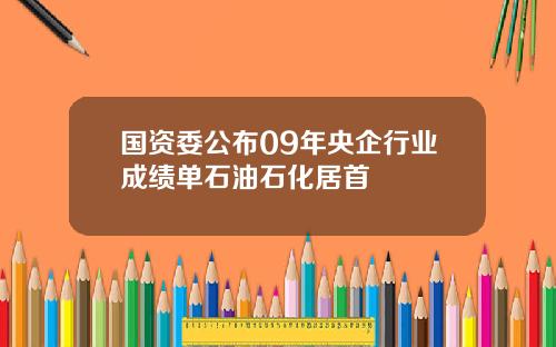国资委公布09年央企行业成绩单石油石化居首